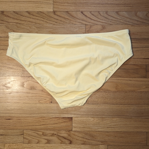 Xhilaration Yellow Ribbed Cheeky High Leg Mid Waist Bikini Swim Bottom 2X - Picture 7 of 8
